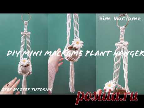 DIY Mini Macrame plant hanger #18, super easy for macrame beginners - YouTube