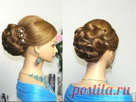 Wedding prom  hairstyles for long hair. Bridal updo