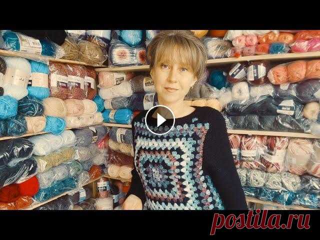 Свитер "Бабушкин квадрат " крючком и спицами . Свитер "Бабушкин квадрат " крючком и спицами ....