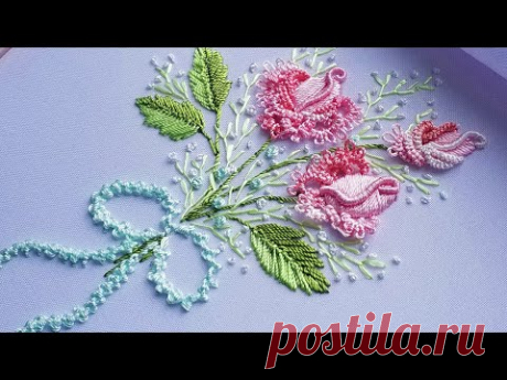 Dimensional Brazilian Embroidery Roses Tatting