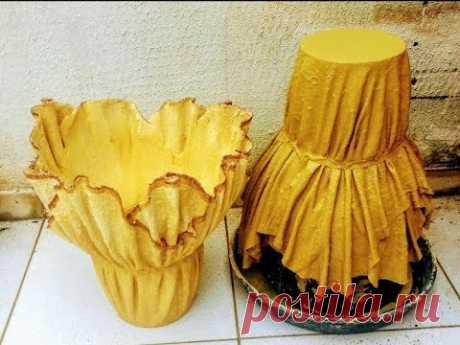 Desinformado vaso de tecido e cimento