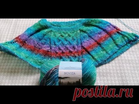 Летнее пончо "Элегия" - готовая работа. Пряжа Elegia от Novita