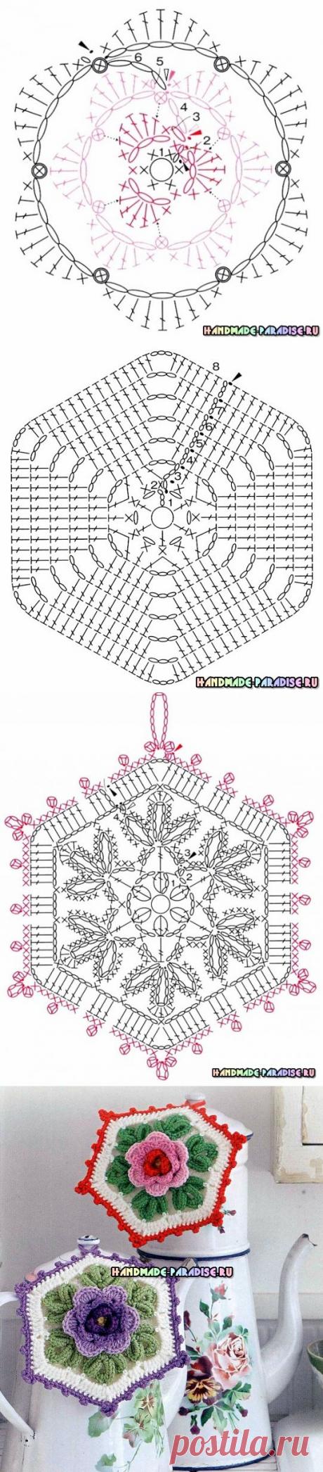 Самые красивые прихватки с розами крючком - Handmade-Paradise