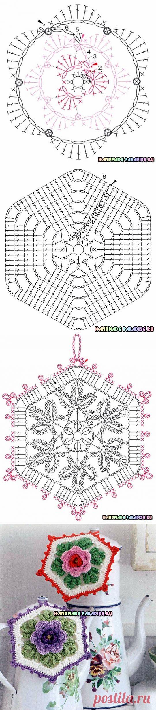 Самые красивые прихватки с розами крючком - Handmade-Paradise