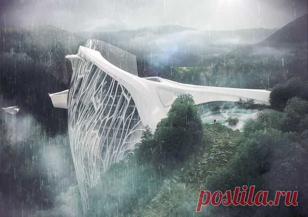 Архитектор разработал проект отеля в Альпах. И это просто фантастика / Занимательная реклама