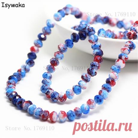 Австрийские граненые стеклянные бусины Isywaka, 4x6 мм, 50 шт., круглые бусины с отверстием для бижутерии, № 31r6 | Украшения и аксессуары | АлиЭкспресс