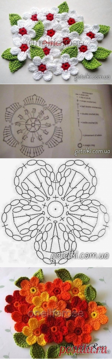 Декоративная цветочная салфетка. Схемы