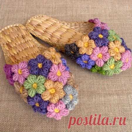 Вязаные тапки (идея).