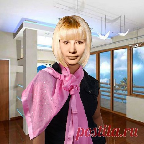 Розовый шарфик.