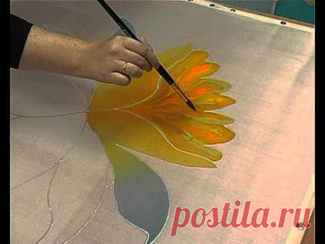 БАТИК- контурная техника.Платок.Мастеркласс от batikcentr.ru - YouTube