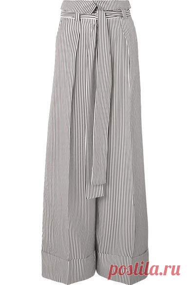 Петар Петров | современный полосатый шелк-сатин широкие брюки | NET-A-PORTER.COM