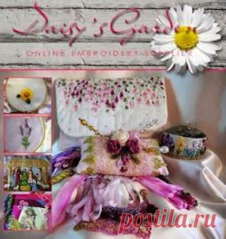 Шелковая лента Вышивка: Учебник - Дельфиниумы
сайт по вышивки лентами