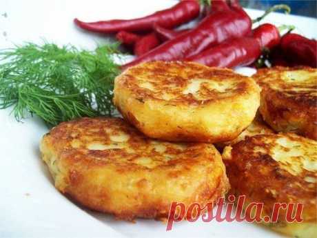 Картофельные котлеты с сыром и укропом.