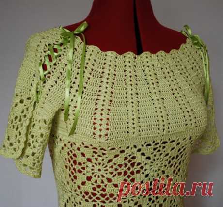 Summer linen crochet blouse Provence top Lace blouse Womens
