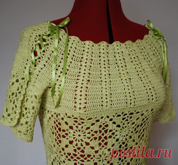 Summer linen crochet blouse Provence top Lace blouse Womens