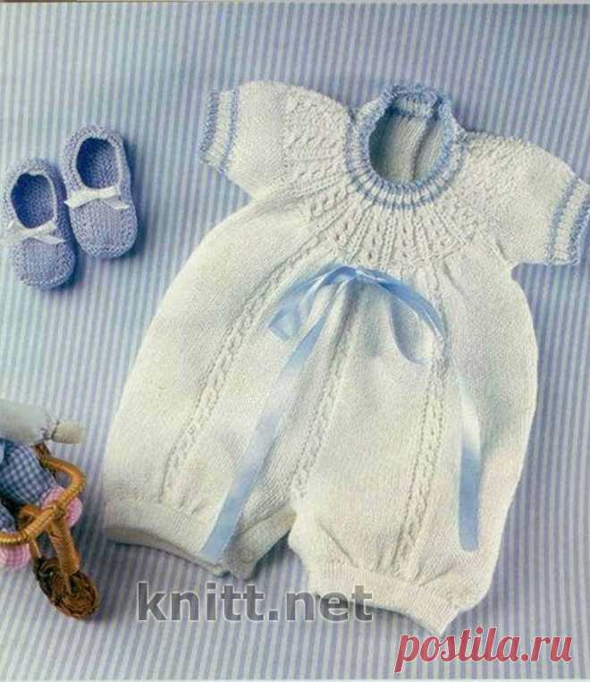 Комбинезон и пинетки на ребёнка от 0-3 мес. | knitt.net | Все о вязании
