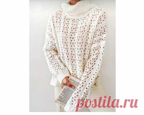 Классический легкий ажурный узор для вязания джемпера, сарафана | Вязание спицами CozyHands | Дзен