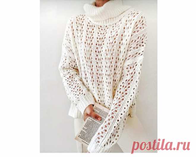 Классический легкий ажурный узор для вязания джемпера, сарафана | Вязание спицами CozyHands | Дзен