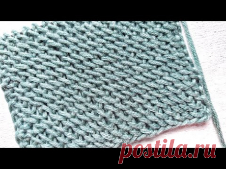 Тёплый узор для вязания шапки, свитера, жилетки / Как двойной