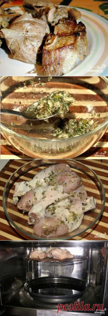 Куриный шашлык в микроволновке