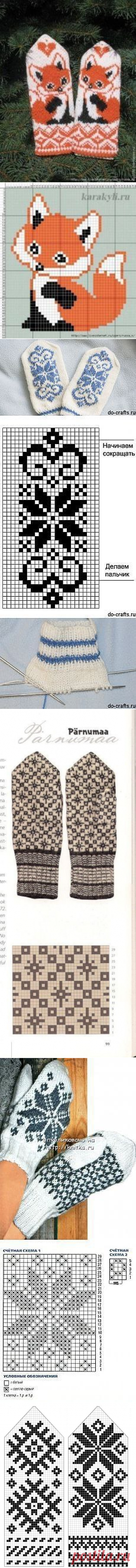 Замечательная подборка разных схем варежек — Сделай сам, идеи для творчества - DIY Ideas