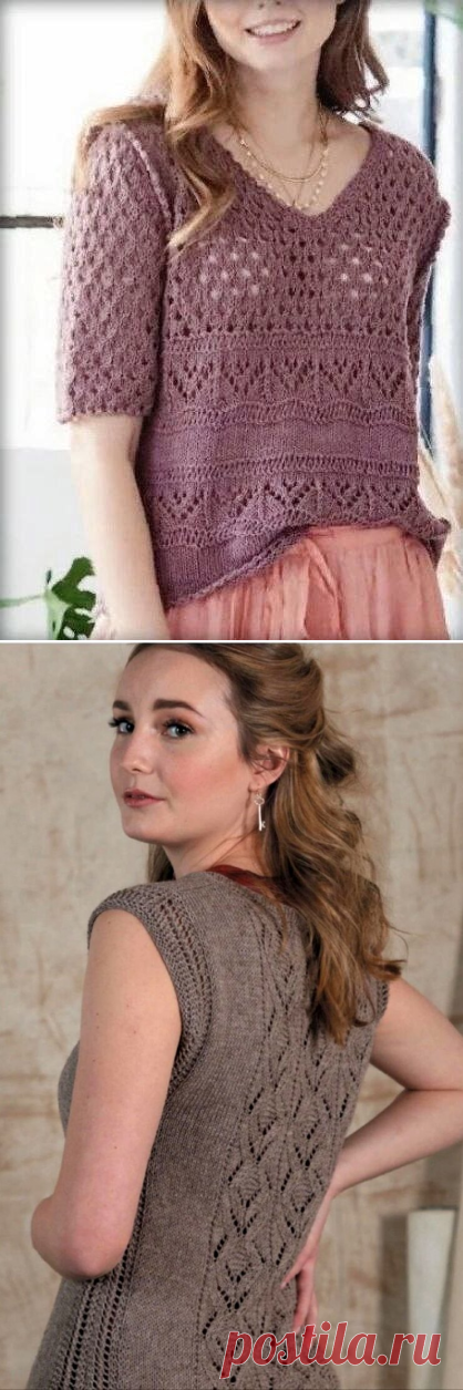 Топы, туники, футболки спицами на лето (фото, схемы)(4) | ШалиГали – о вязании с любовью | Дзен