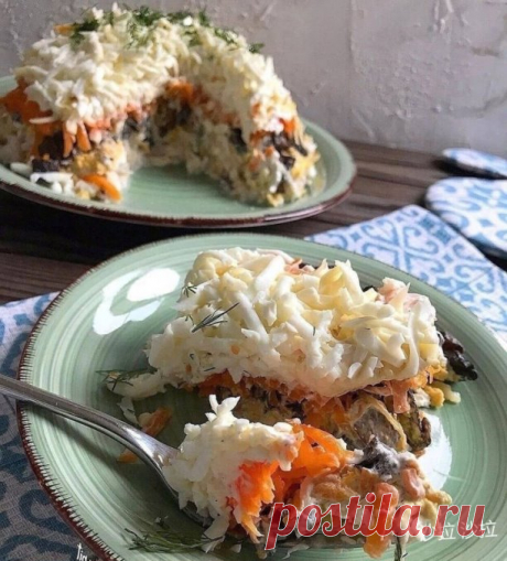 CΑЛΑΤ C ΚУΡИΗΟЙ ΓΡУДΚΟЙ И ШΑΜΠИΗЬΟΗΑΜИ | Интересный контент в группе Салаты Салатики в ОК (Одноклассники)