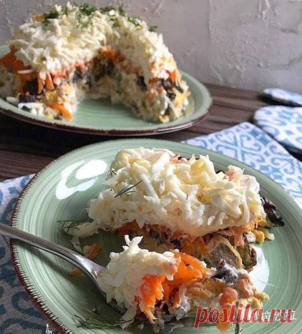 CΑЛΑΤ C ΚУΡИΗΟЙ ΓΡУДΚΟЙ И ШΑΜΠИΗЬΟΗΑΜИ | Интересный контент в группе Салаты Салатики в ОК (Одноклассники)