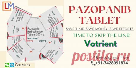 LetsMeds has been your reliable source of high-quality medicine online. We believes in establishing long-term relationships with our customers, providing them with a wide range of medicines at affordable prices. We offer Votrient Pazopanib 200 mg tablets online with up to 70% discount. Votrient tablet is used to treat kidney cancer and also to treat certain other types of cancer (soft tissue sarcoma). Buy Votrient 200 mg from our 24/7 online medical store.