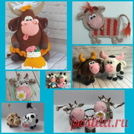 Готовимся к Новому 2021 году.
Собрала для вас мои бесплатные МК, с бычками и коровками в формате ПДФ.
Вяжите с удовольствием!