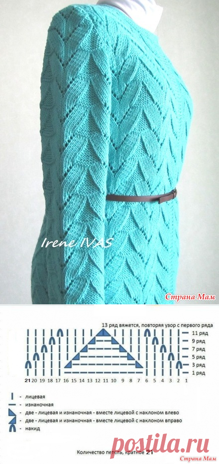 Изумрудный кардиган спицами - Вязание - Страна Мам