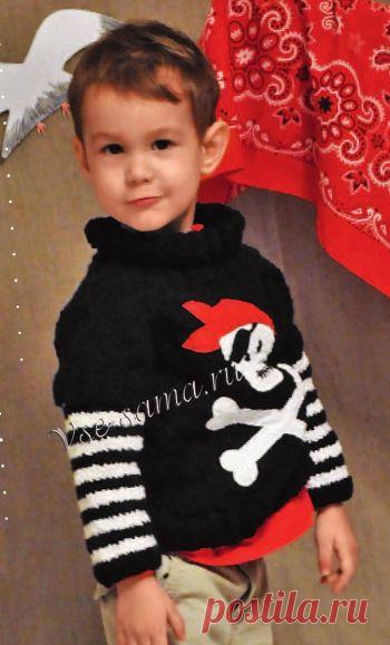 Свитер со съёмными рукавами - Детские пуловеры, свитера, джемпера спицами