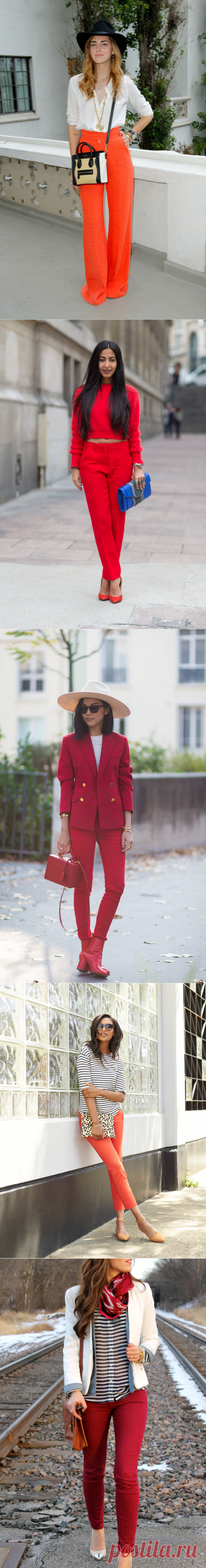 Тренд: Стильные Красные Брюки Женские — С чем носить в 2017?!