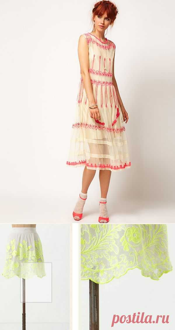 Неоновая вышивка на прозрачной ткани / Вышивка / Модный сайт о стильной переделке одежды и интерьера