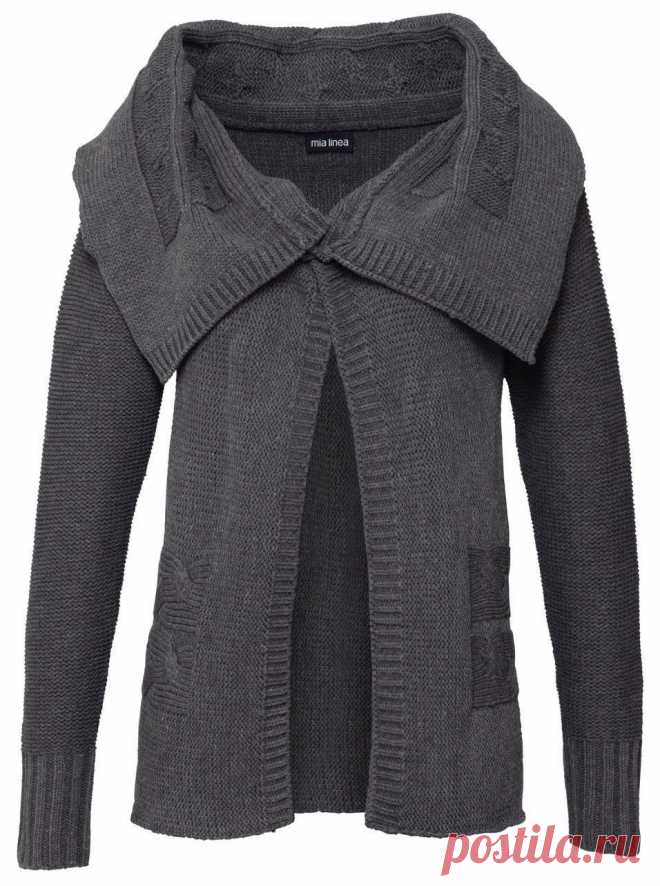 Moderne Strickjacke in Anthrazit Meliert - Gr. 36 / 38 - M2160 - 916705 | eBay