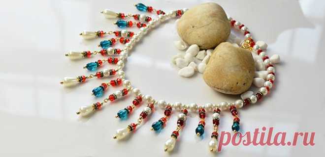 How to Make Elegant Drop Glass and Pearl Beads Bib Necklace - Pandahall.com