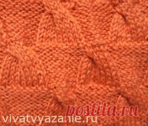 узор со смещёнными петлями - схема и описание Как вязать простой узор со смещёнными петлями спицами и где его можно применить.