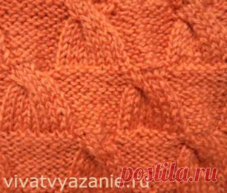узор со смещёнными петлями - схема и описание Как вязать простой узор со смещёнными петлями спицами и где его можно применить.