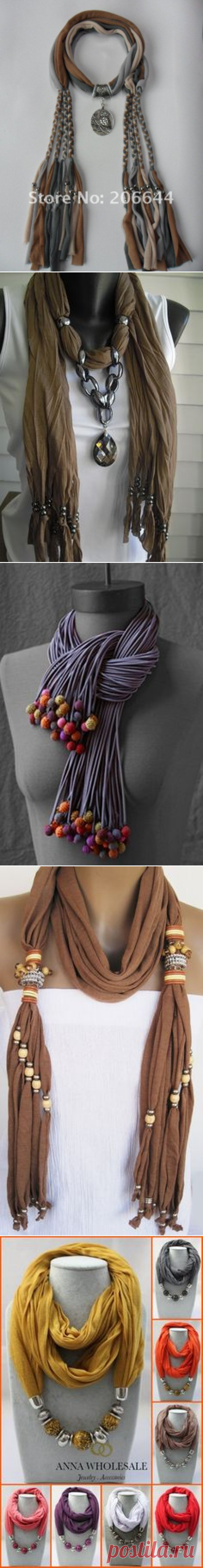 Scarf and necklace out of cotton fabric t-shirts? | Proyectos que debo intentar Шарфы.
