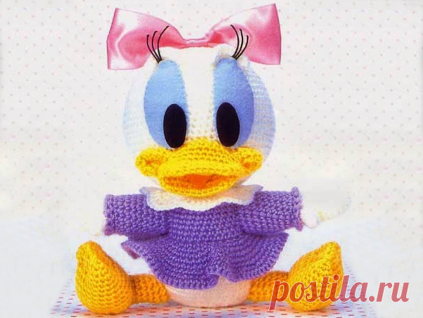 Маленькая Дэйзи Дак амигуруми. Схема вязания на русском языке. | Амигуруми — схемы, амигуруми крючком, вязание и игрушки амигуруми. Амигуруми всех стран!