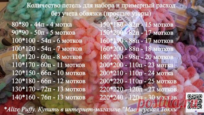 Плед из Alize Puffy. Размеры, узоры, расход пряжи, цветосочетания. | Мягкие петельки | Дзен