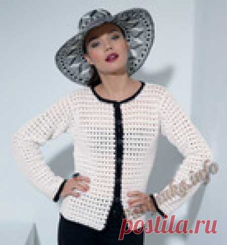 Жакет крючком в стиле Шанель с сайта "Парижанка"