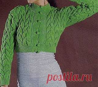 Болеро с узором «косы», связанное спицами/Болеро/Вязание/Статьи / Шитье, вязание, рукоделие, бисероплетение