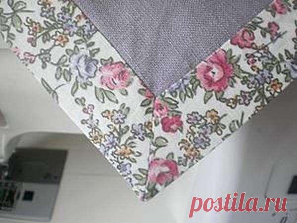 Обработка края однотонных салфеток в стиле кантри тканью в цветочек | Краше Всех