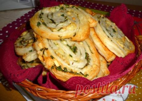 Лепешки-«улитки» с зеленью — Вкусные рецепты