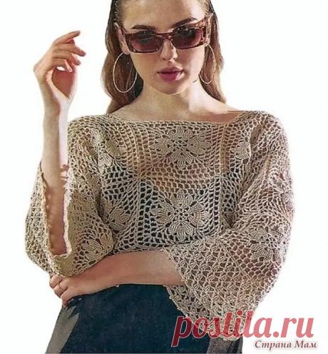 Ажурные идеи вязаных кофточек со схемами.