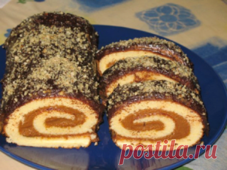 Бисквитный рулет, очень вкусный и простой рецепт
