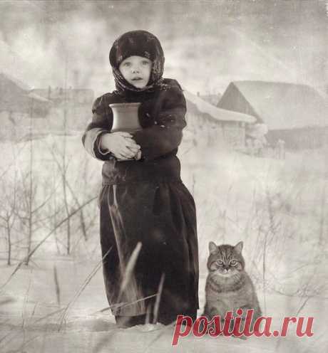 Потрясающее фото «Девочка с котом»