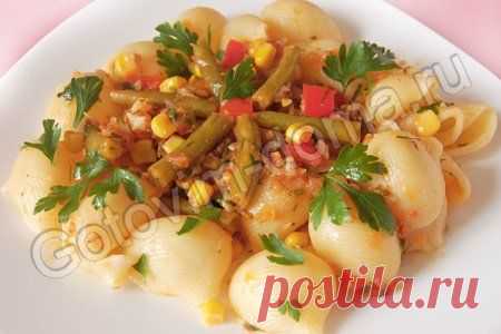 Рецепт: Макароны с овощами