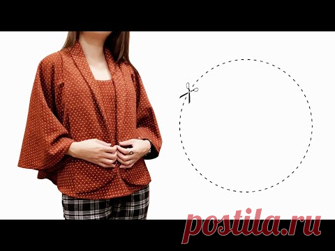 ⭐ Крой и пошив круглой шерстяной блузки очень просто | Топ / рубашка / блузка своими руками easy way
